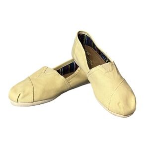 TOMS Women Classic Natural Canvas Slip On Loafers Shoes Size 6